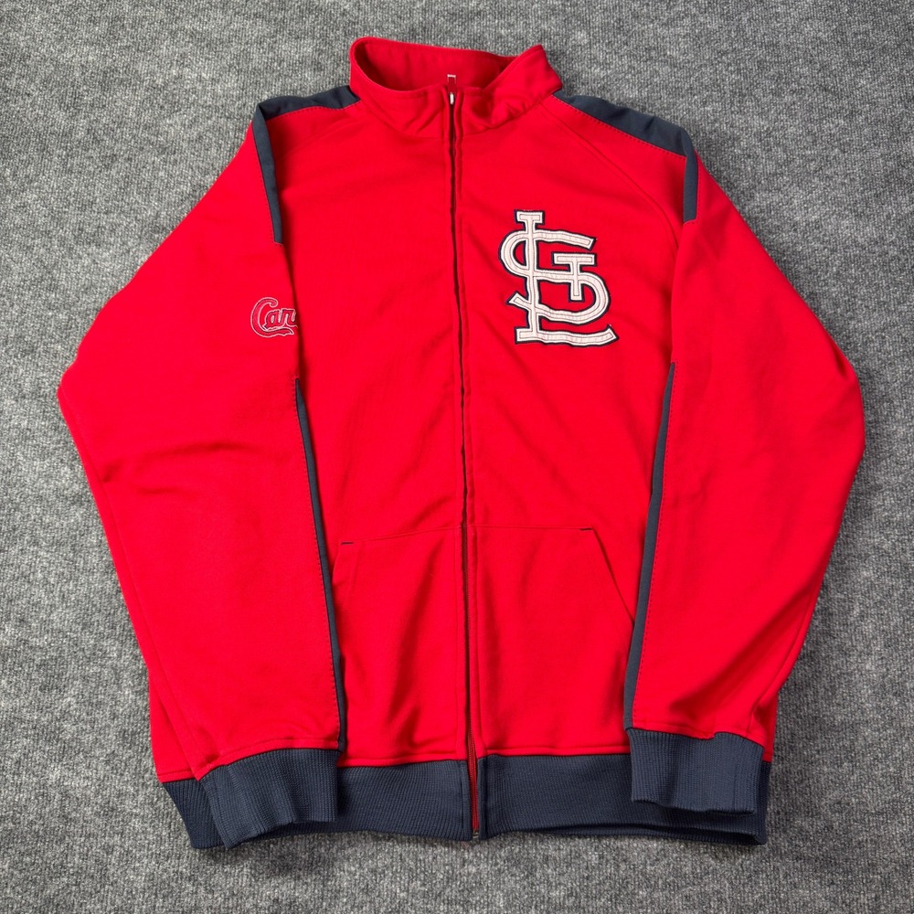 St Louis Cardinals Stitches Track Jacket Mens XL Red MLB Baseball Full Zip